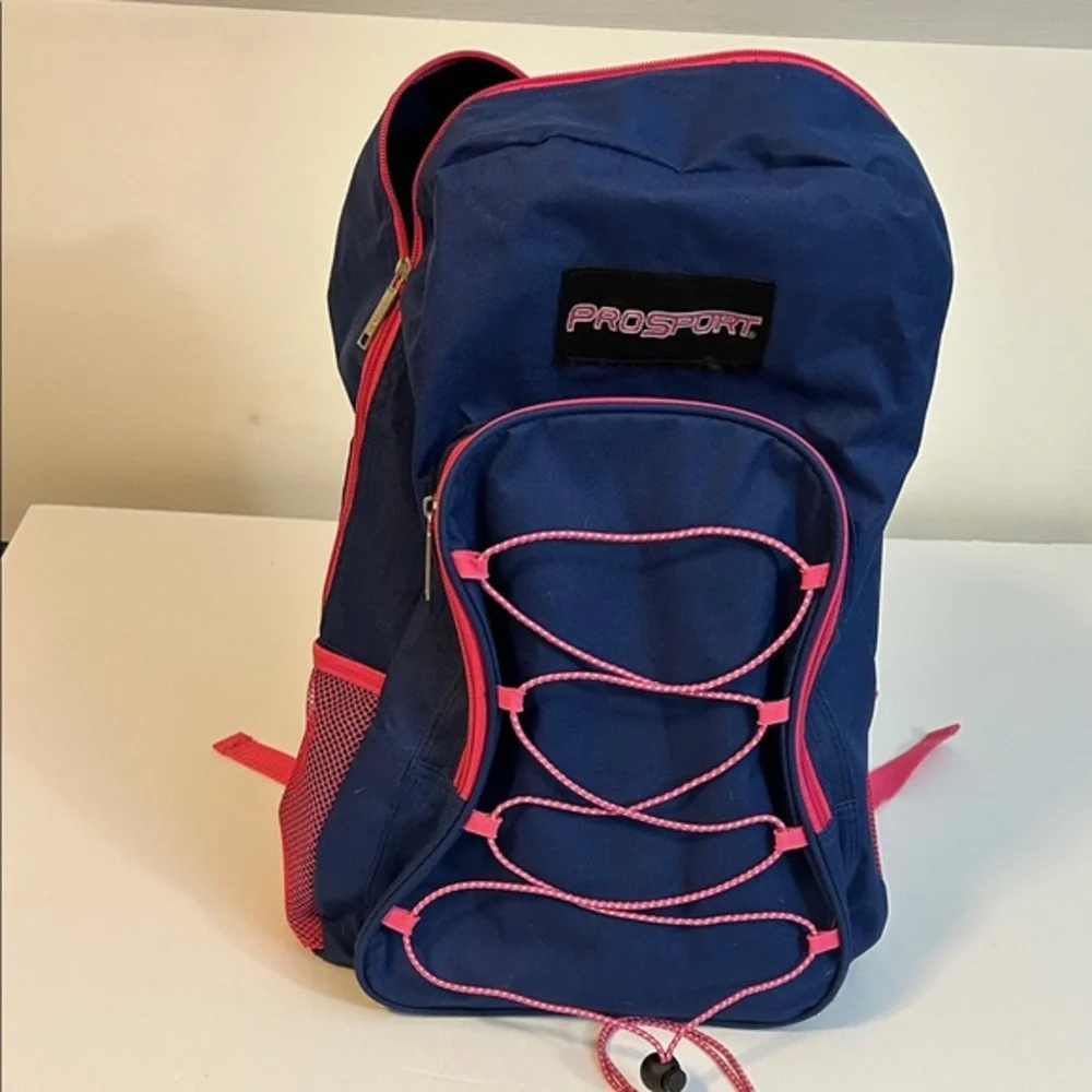 Navy and Pink Women's Backpack